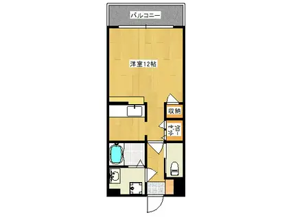 イモーレいづろ(ワンルーム/5階)の間取り写真