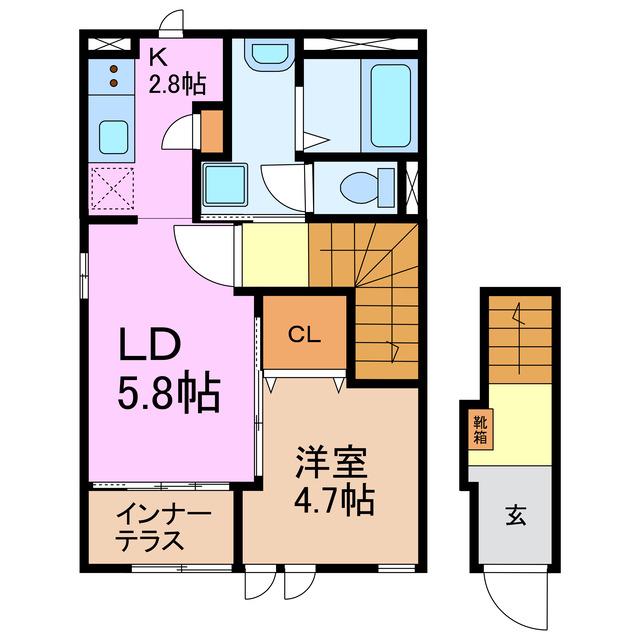 グリーン シャトー(1LDK/2階)の間取り写真