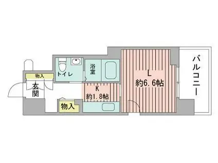 レジディア南1条(1K/13階)の間取り写真