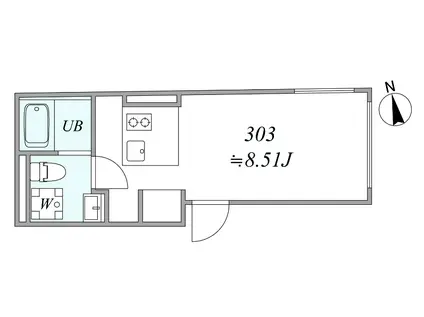 TRIAS372(1DK/3階)の間取り写真