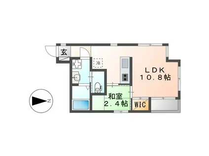 ARIE則武(1LDK/2階)の間取り写真