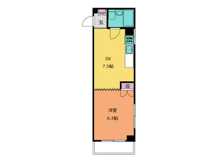 サンハイツ森下(1DK/3階)の間取り写真