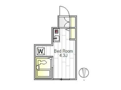 ファーストハウス都立大学(ワンルーム/1階)の間取り写真