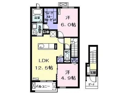 ビオラ トリコロール I(2LDK/2階)の間取り写真