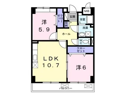 CASA APPROVAL(2LDK/3階)の間取り写真