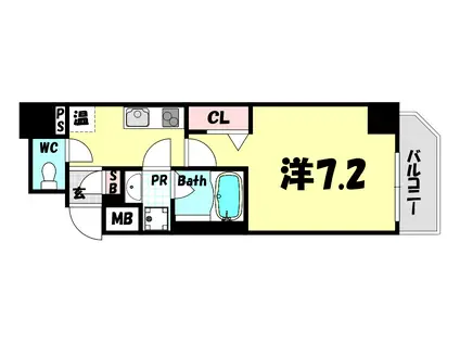 アドバンス三宮ステージア(1K/4階)の間取り写真