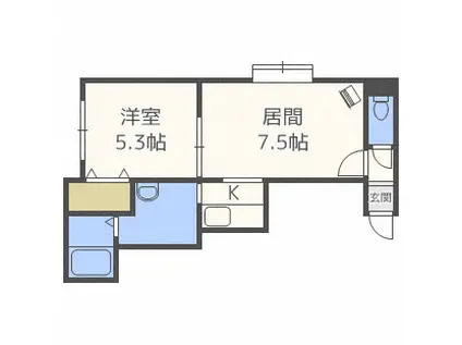 アルルカン真栄(1LDK/3階)の間取り写真