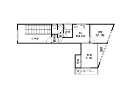 杉山ビル(2DK/3階)の間取り写真