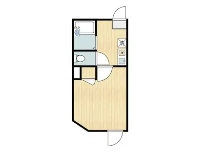 ラフィネ竹の塚(1K/2階)の間取り写真