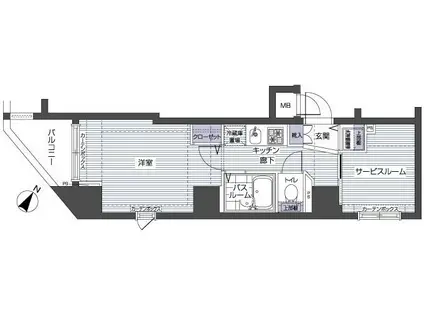 フェニックス横濱関内(1SK/7階)の間取り写真