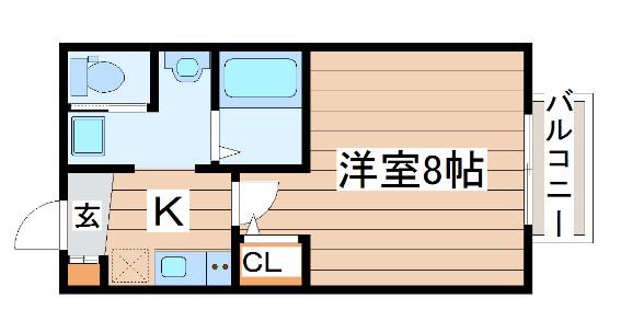 SURPASS南仙台(1K/1階)の間取り写真