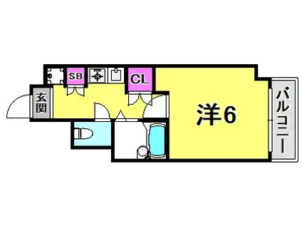 S-FORT神戸三宮北(1K/10階)の間取り写真