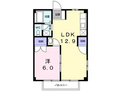 アーバンヒルズ(1LDK/1階)の間取り写真