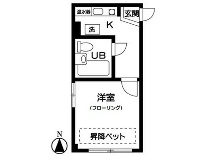 シェソワウインII(1K/1階)の間取り写真