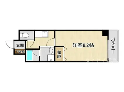 ETUDE桜ノ宮(1K/4階)の間取り写真