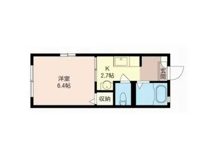 ソフィアKII(1K/2階)の間取り写真