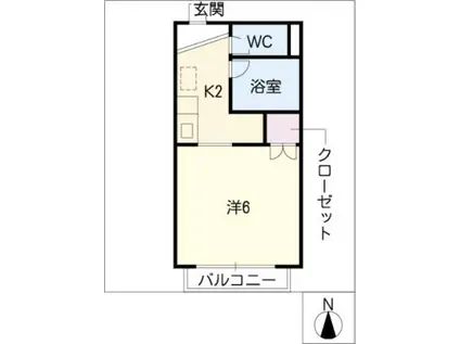 サープラスワンリバーB棟(1K/1階)の間取り写真