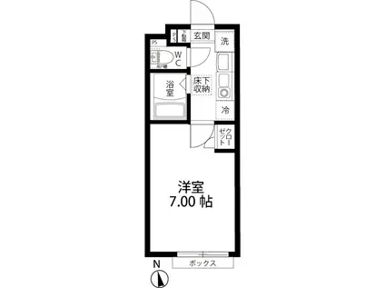 ベルガーデン常盤台IV(1K/1階)の間取り写真