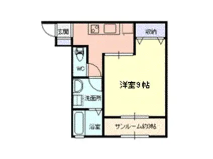 ハイツエスラソ(1DK/2階)の間取り写真