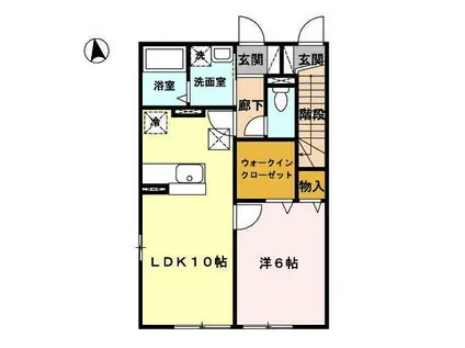 セジュールバラ(1LDK/1階)の間取り写真