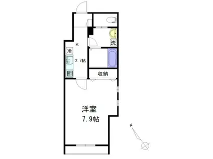 泉壱番館(1K/2階)の間取り写真