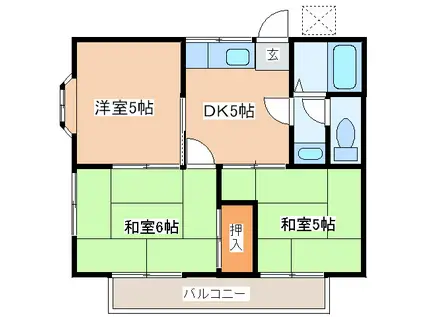 シャトレー・プルミエA(3DK/2階)の間取り写真