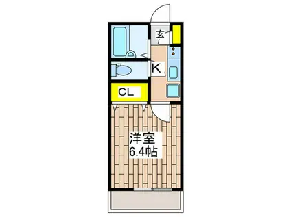 SAKURAヒルズ(1K/1階)の間取り写真