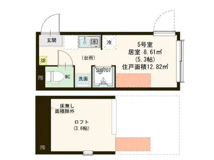 SUN LOTUS 荻窪(ワンルーム/2階)の間取り写真