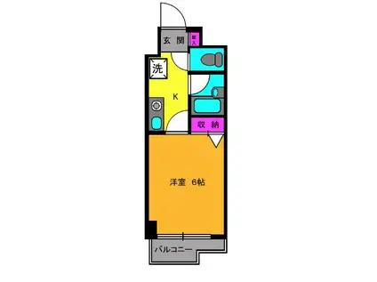 ティファニー舟渡(1K/2階)の間取り写真