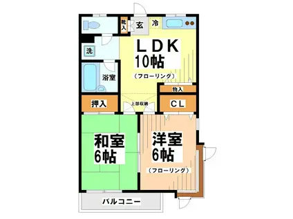 グランデ浜田山(2LDK/2階)の間取り写真