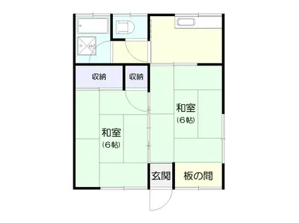 コーポドムール(2K/2階)の間取り写真