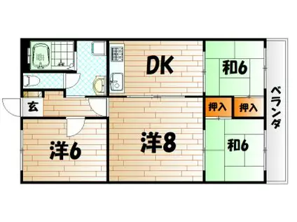 飯野ビル(3LDK/4階)の間取り写真