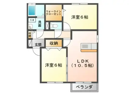 コモライズ白銀(2LDK/2階)の間取り写真