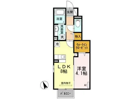プレジール ド ビブレ(1LDK/1階)の間取り写真