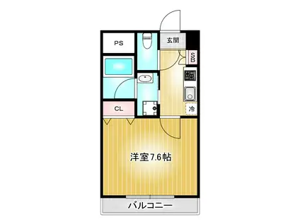 プレミアム吹上(1K/3階)の間取り写真