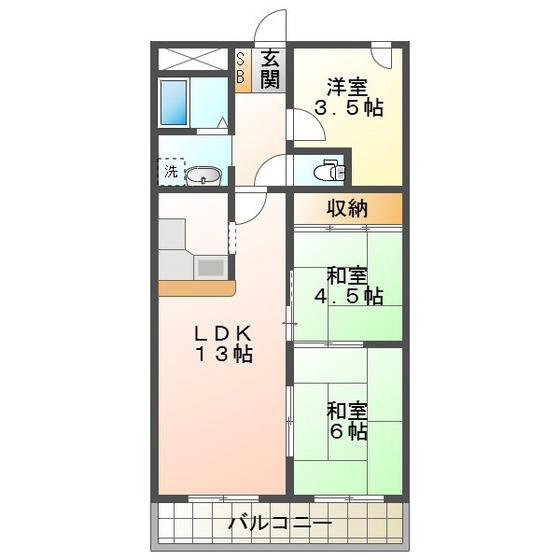 メゾン太平洋(3LDK/7階)の間取り写真