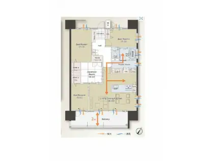 グランドパレス門司藤松(3LDK/2階)の間取り写真