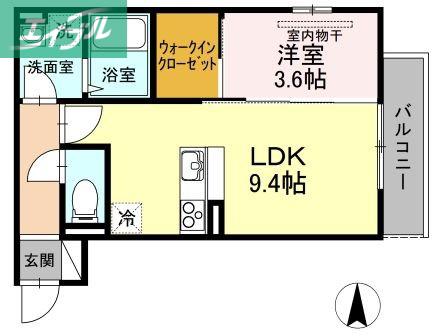 メゾン・ド・ルアール(1LDK/3階)の間取り写真