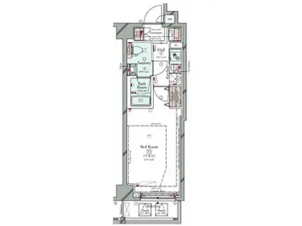コンシェリア駒込 HILLTOP SQUARE(1K/3階)の間取り写真