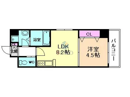 アトール西中島II(1LDK/7階)の間取り写真