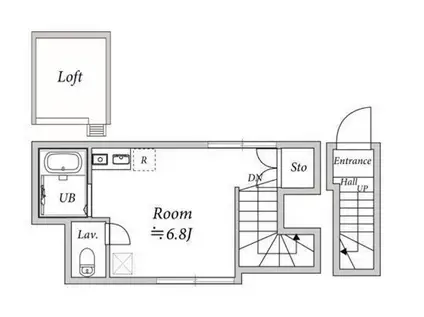 アイコート自由が丘(ワンルーム/2階)の間取り写真