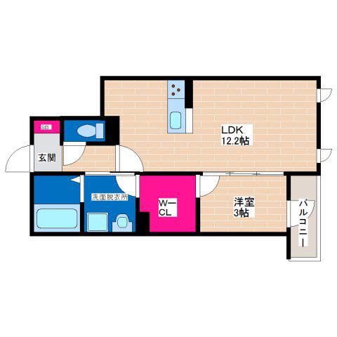 ADONISCOURTPARTII(1LDK/2階)の間取り写真