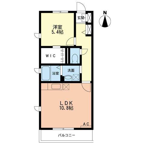 クレール山下(1LDK/3階)の間取り写真