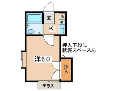Eコート(1K/1階)の間取り写真