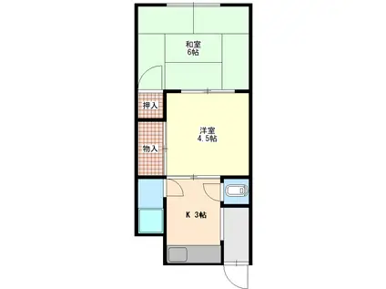 大道文化(2K/2階)の間取り写真