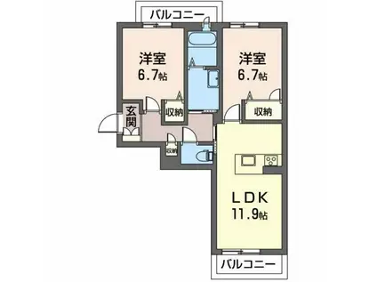 マストタウン上所(2LDK/1階)の間取り写真