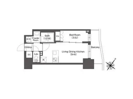 ミュプレ巣鴨駅前(1LDK/10階)の間取り写真