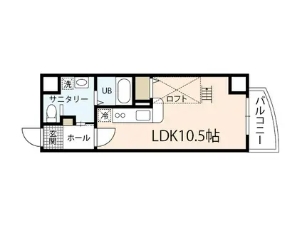 グランドポレストーネ東平塚(ワンルーム/7階)の間取り写真