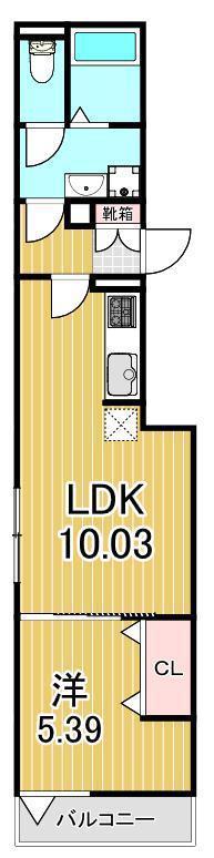 セレスティア一ツ家(1LDK/3階)の間取り写真