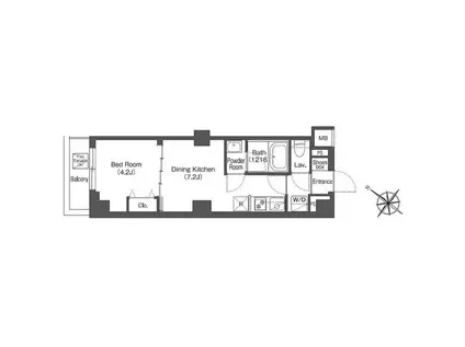 コンフォリア志村坂上(1DK/3階)の間取り写真